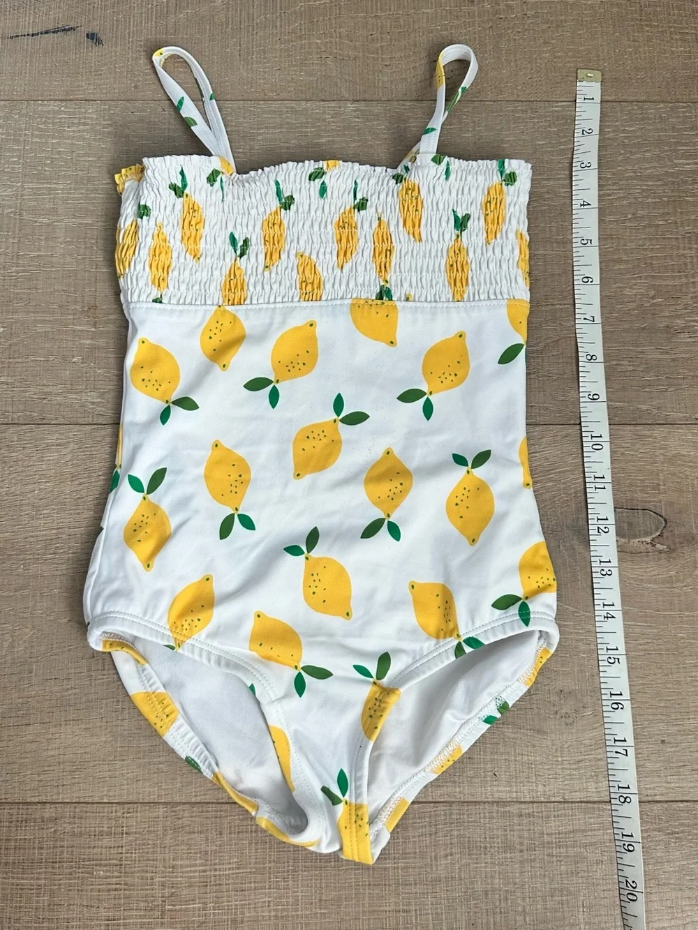 Hanna Andersson White Lemon Print One-Piece Swimsuit - Yellow & Green